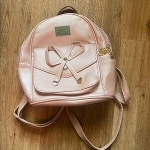 Chic Pink Backpack with Bow Accent